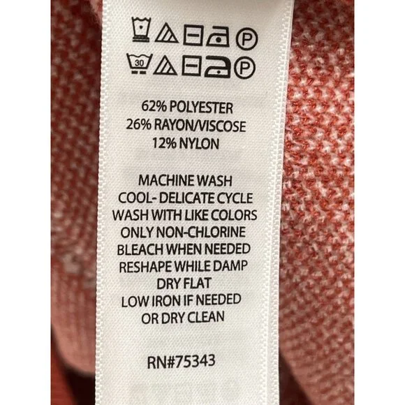 Nicole Miller Orange Floral Sweater Terracotta Chenille Sz 3X Fall Fashion - Picture 5 of 6